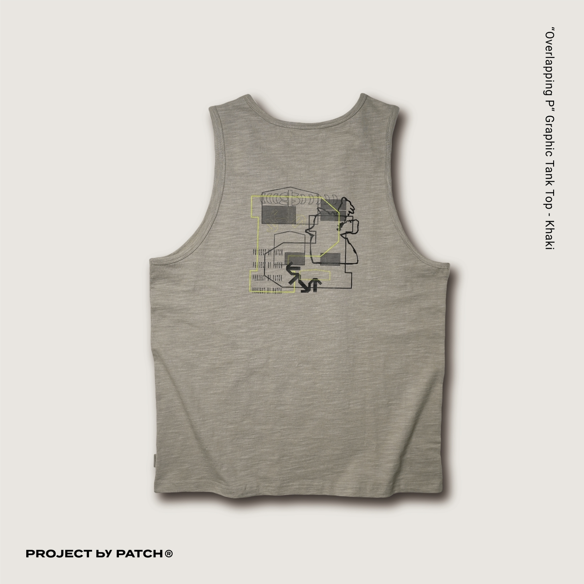 P.B.P - “OVERLAPPING P“ GRAPHIC TANK TOP - KHAKI