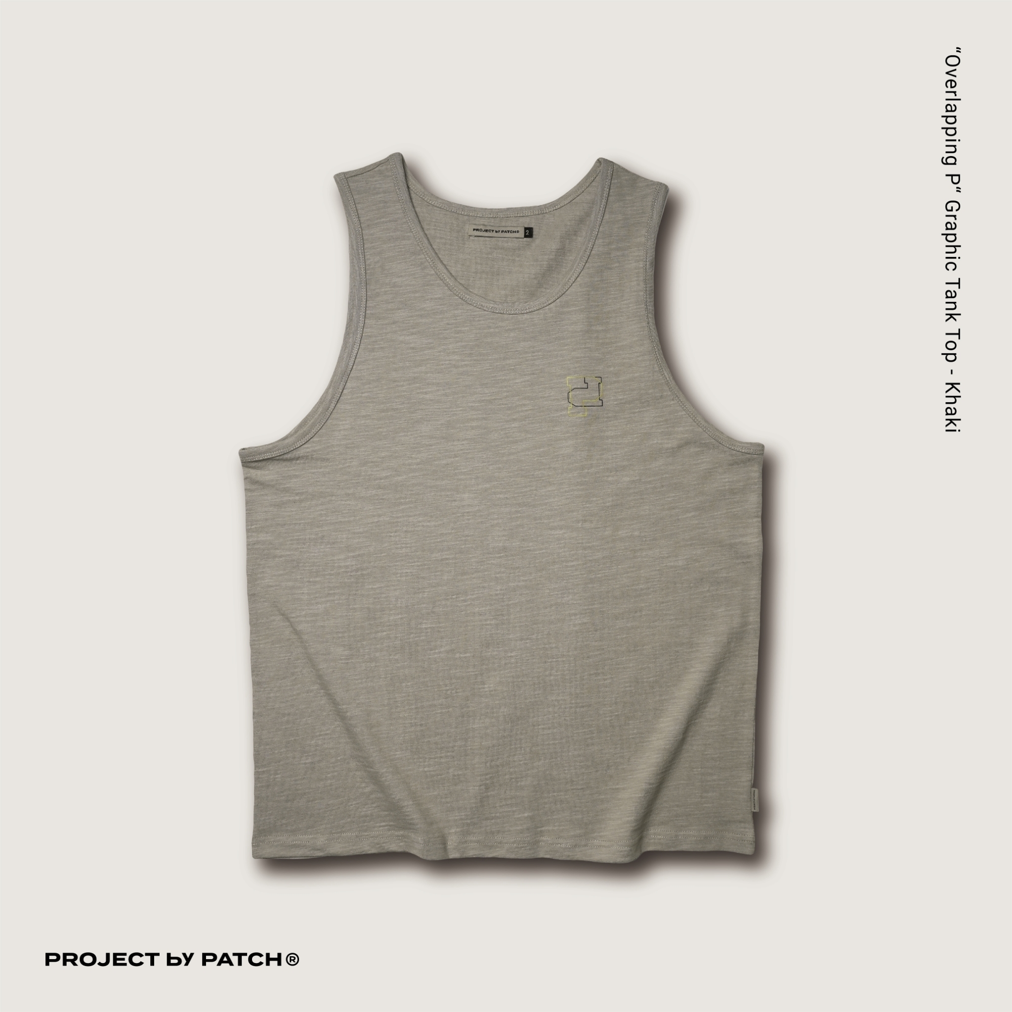 P.B.P - “OVERLAPPING P“ GRAPHIC TANK TOP - KHAKI