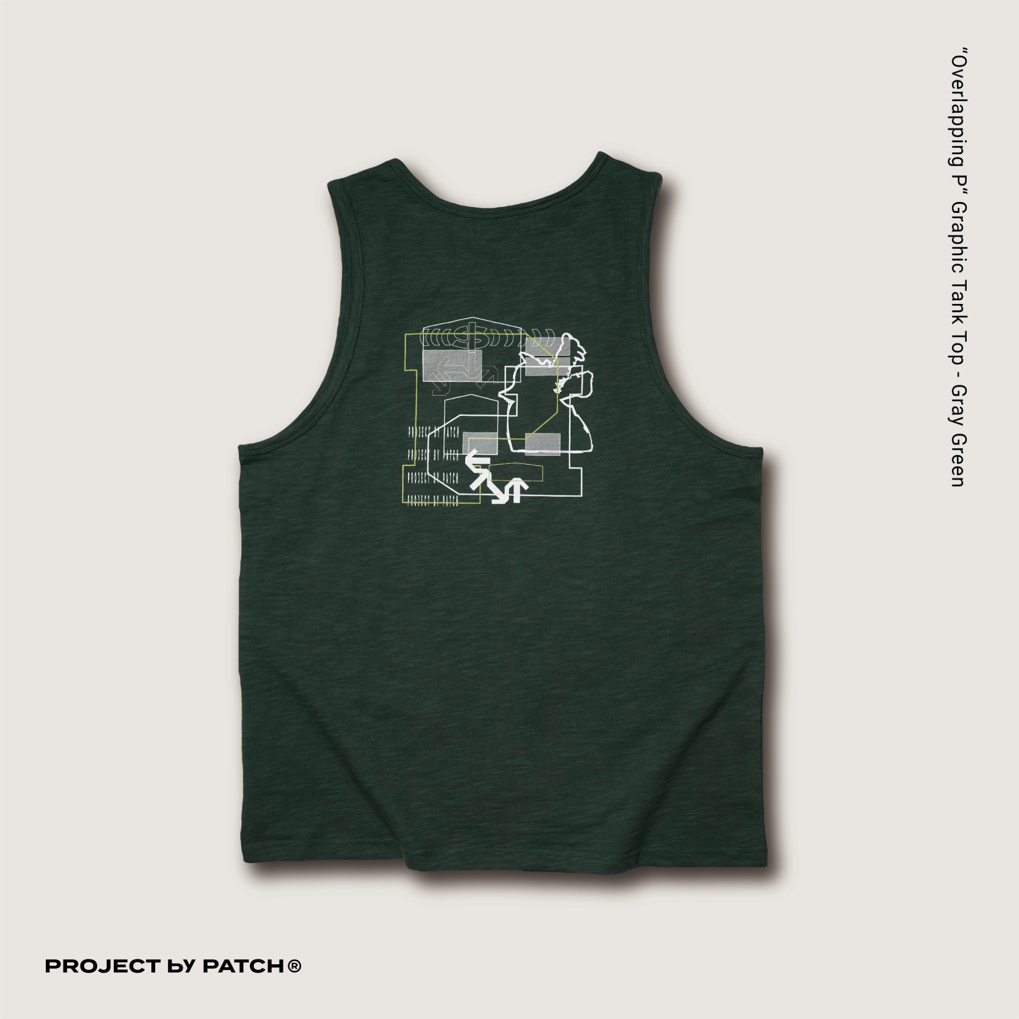 P.B.P - “OVERLAPPING P“ GRAPHIC TANK TOP - DARK GREEN