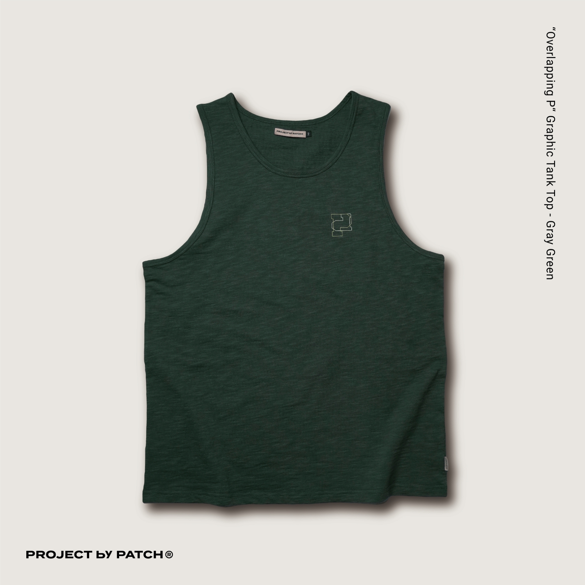P.B.P - “OVERLAPPING P“ GRAPHIC TANK TOP - DARK GREEN