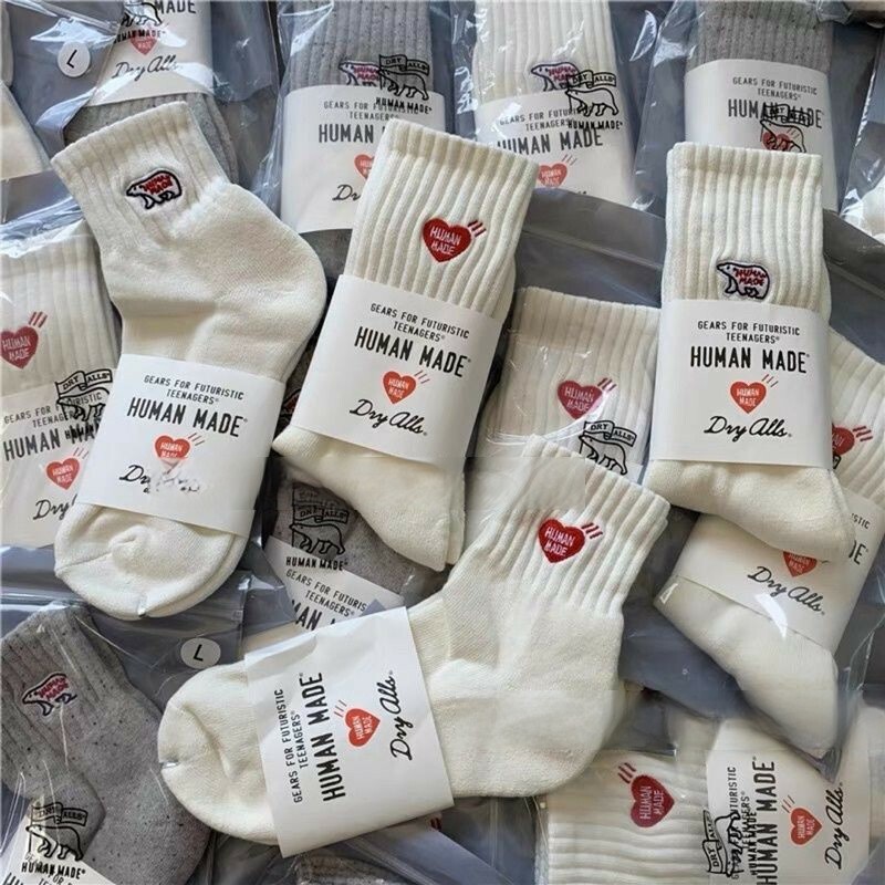 HUMAN MADE愛心刺繡襪子新款運動襪 長襪