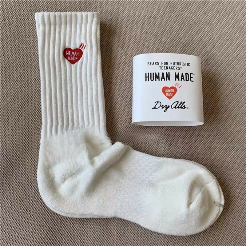 HUMAN MADE愛心刺繡襪子新款運動襪 長襪