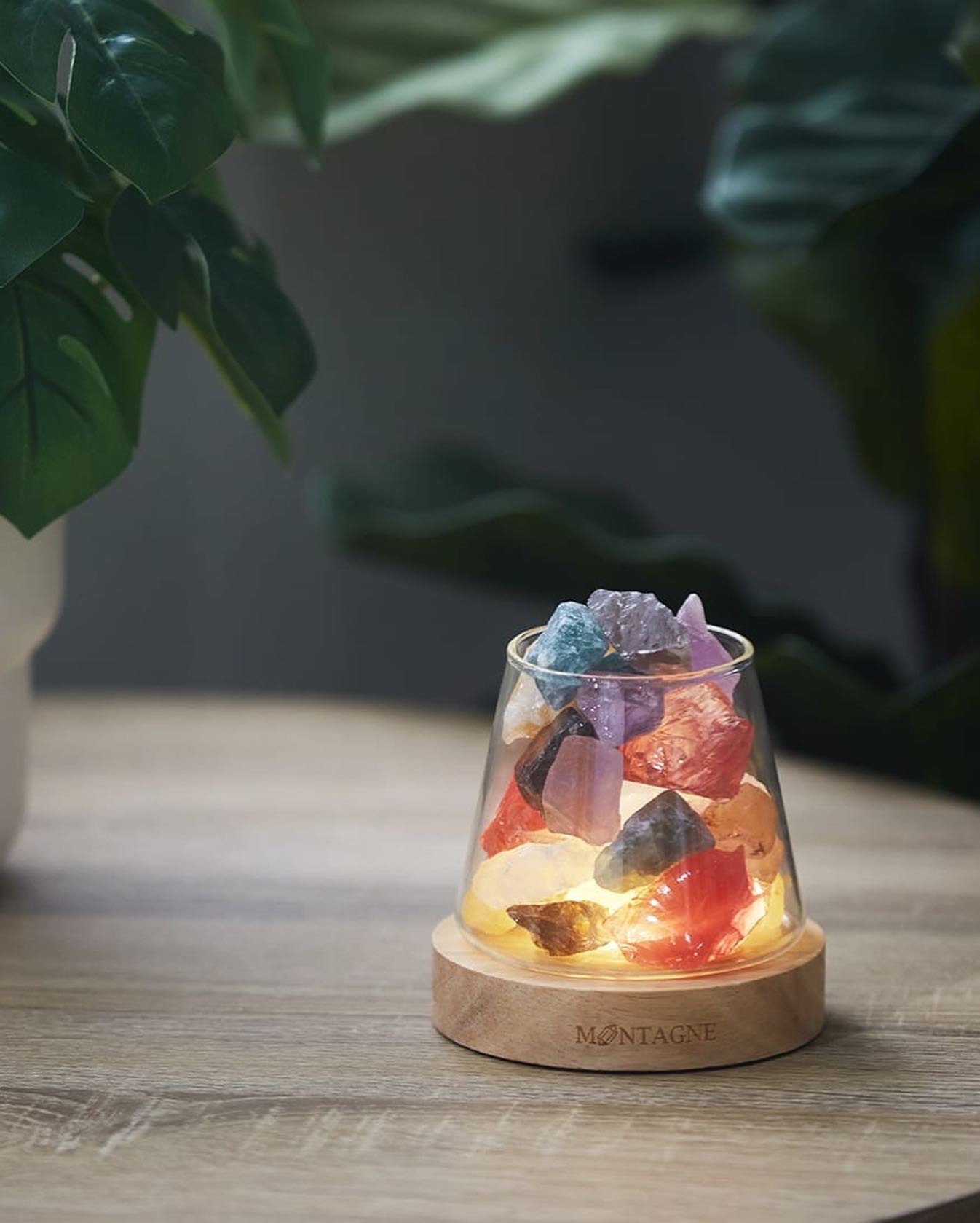 Montagne 富士山水晶擴香組 - 七彩石 (連無線燈座）