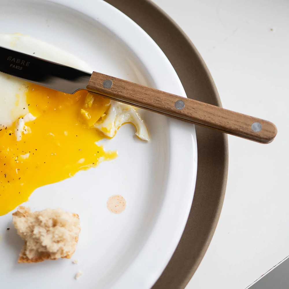 SABRE | Bistrot 復古酒館鈕扣系列 | 主餐刀 | 亮面 | 柚木