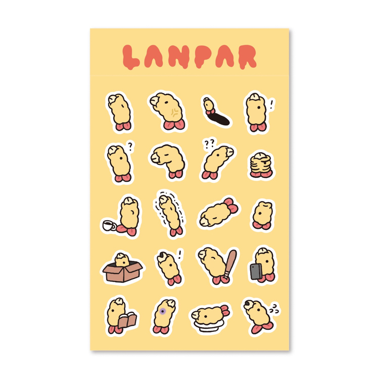 Lanparman｜絕版｜貼紙｜炸蝦貼圖