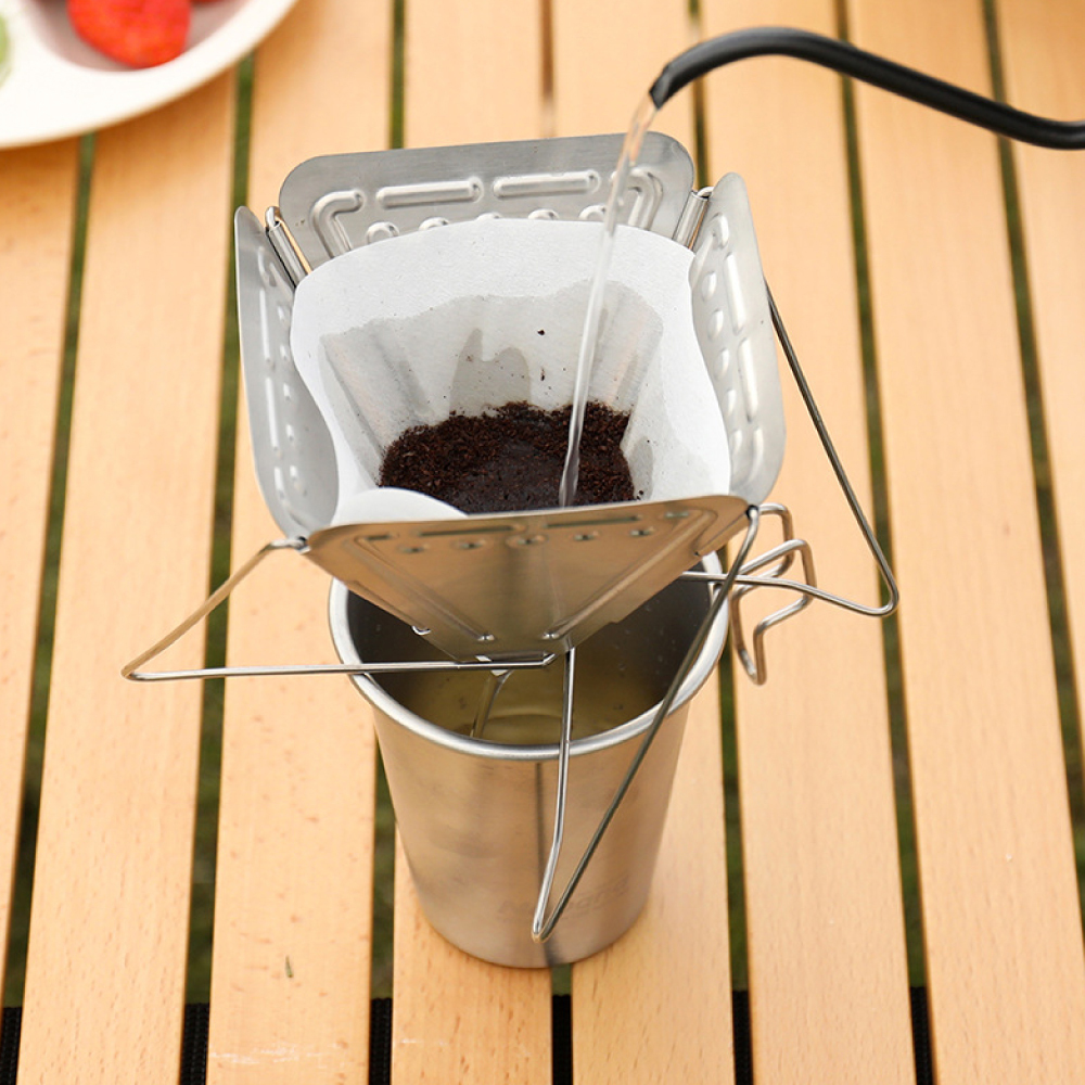 #【元氣熊】便攜折疊式不銹鋼手沖咖啡濾架