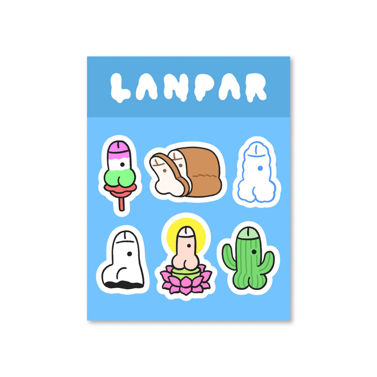 Lanparman｜絕版｜貼紙｜圖鑑系列｜藍色