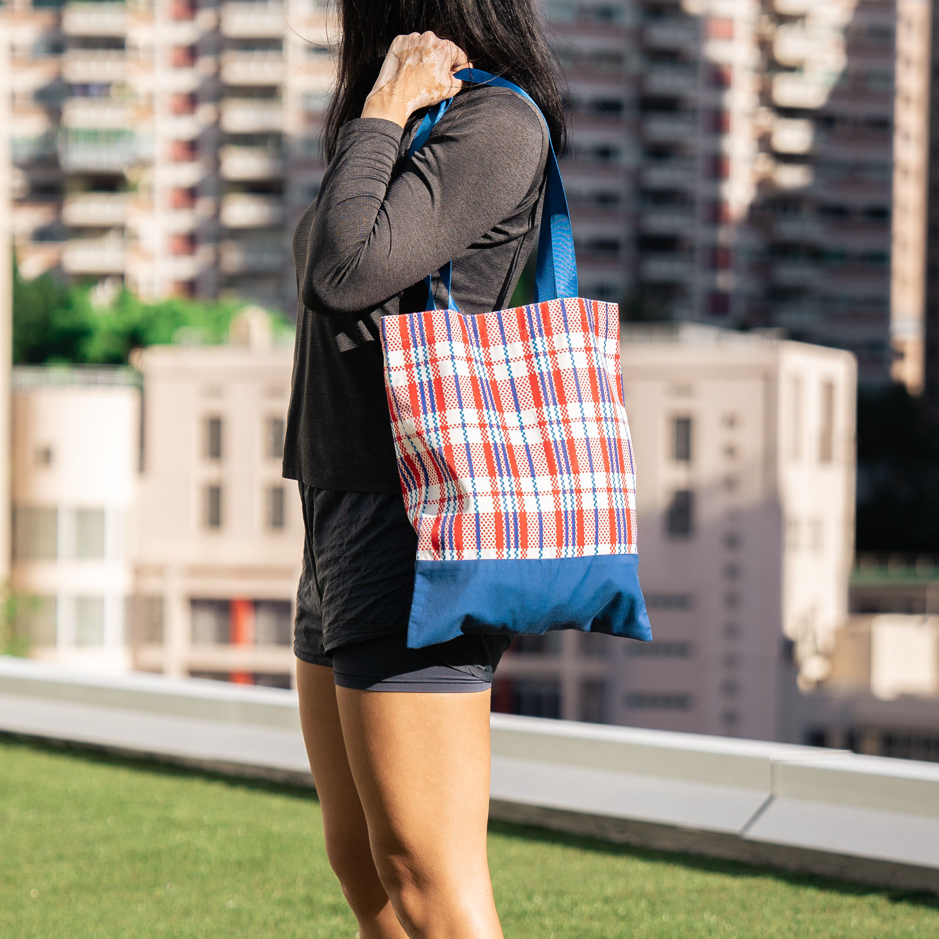 吾家手作上膊環保袋 - 紅白藍