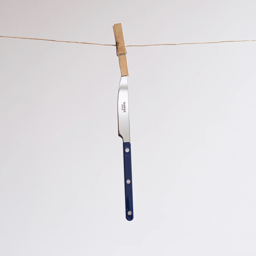 SABRE | Bistrot 復古酒館鈕扣系列 | 主餐刀 | 亮面 | 寶石藍
