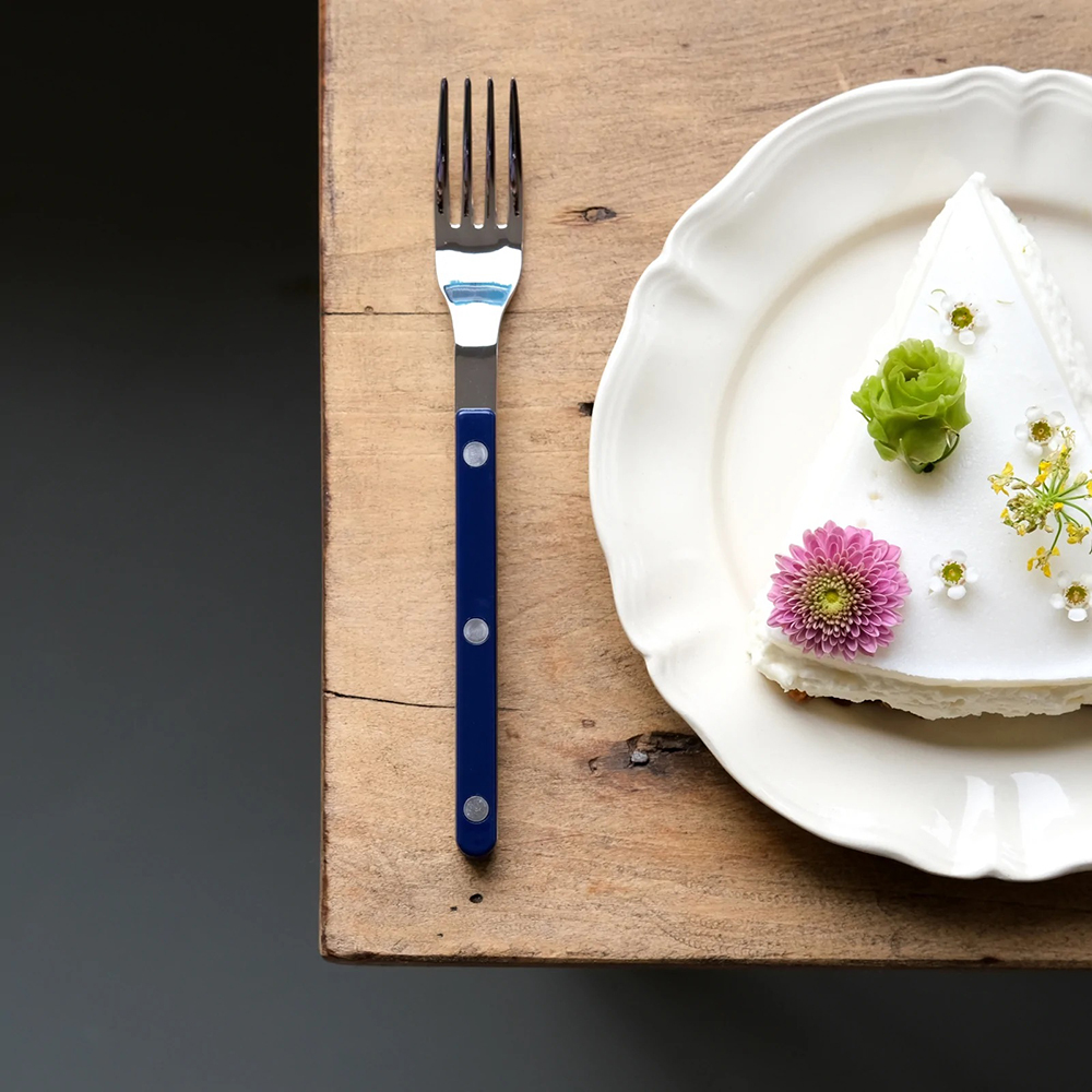 SABRE | Bistrot 復古酒館鈕扣系列 | 點心/蛋糕叉 | 亮面 | 寶石藍