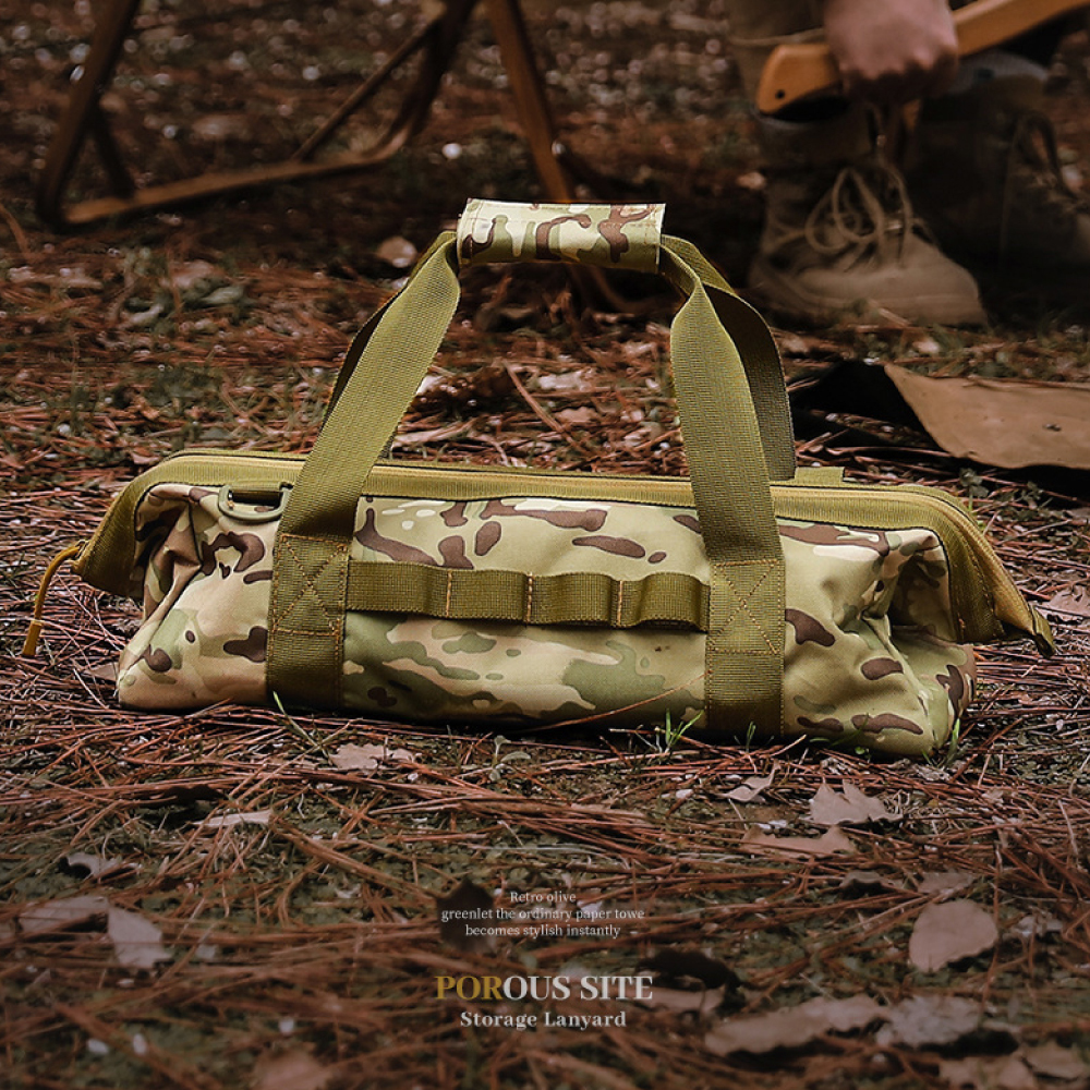 #元氣熊 手提式露營工具收納袋 迷彩/沙色