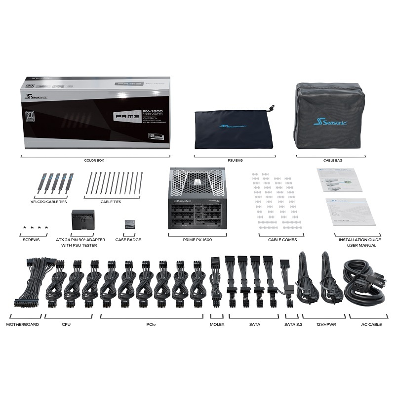 米特3C數位–Seasonic 海韻 PRIME PX-1600 ATX 3.0 白金全模組電源/SSR-1600PD2