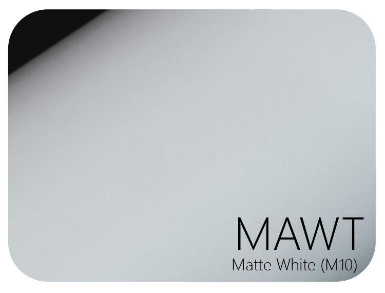 LIFE+GUARD MAWT (M10) Matte White vinyl skin sample for 3C protective wraps