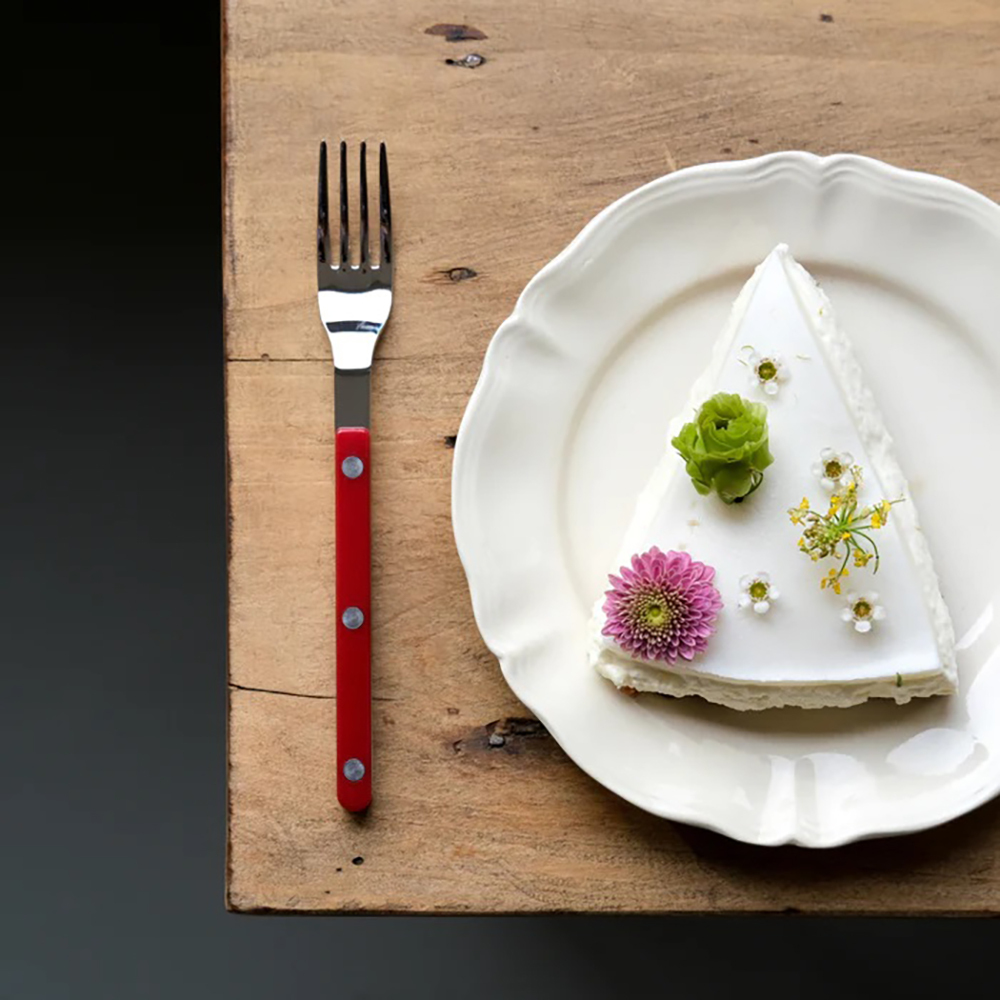 SABRE | Bistrot 復古酒館鈕扣系列 | 沙拉叉 | 亮面 | 酒紅