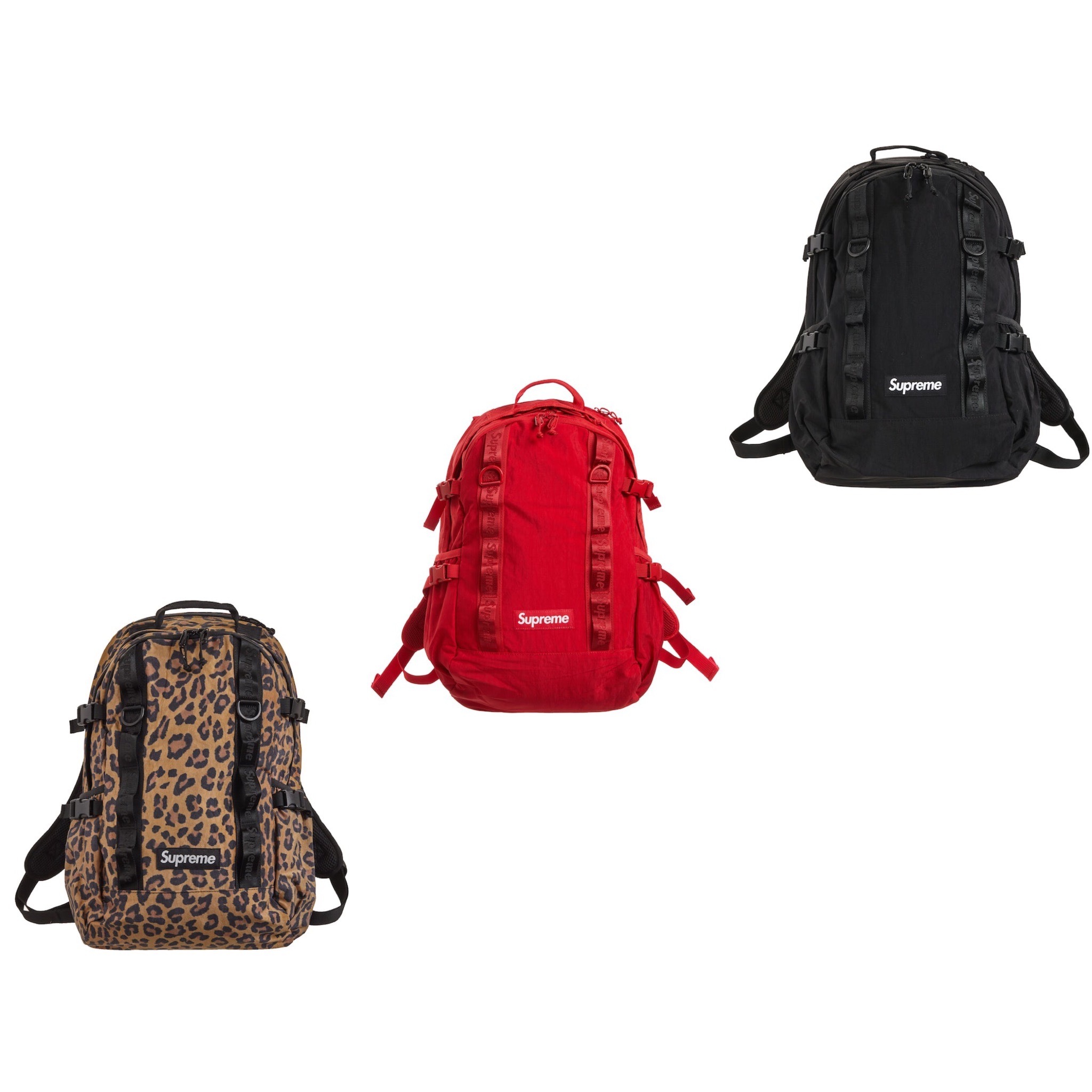 Supreme backpack red online leather