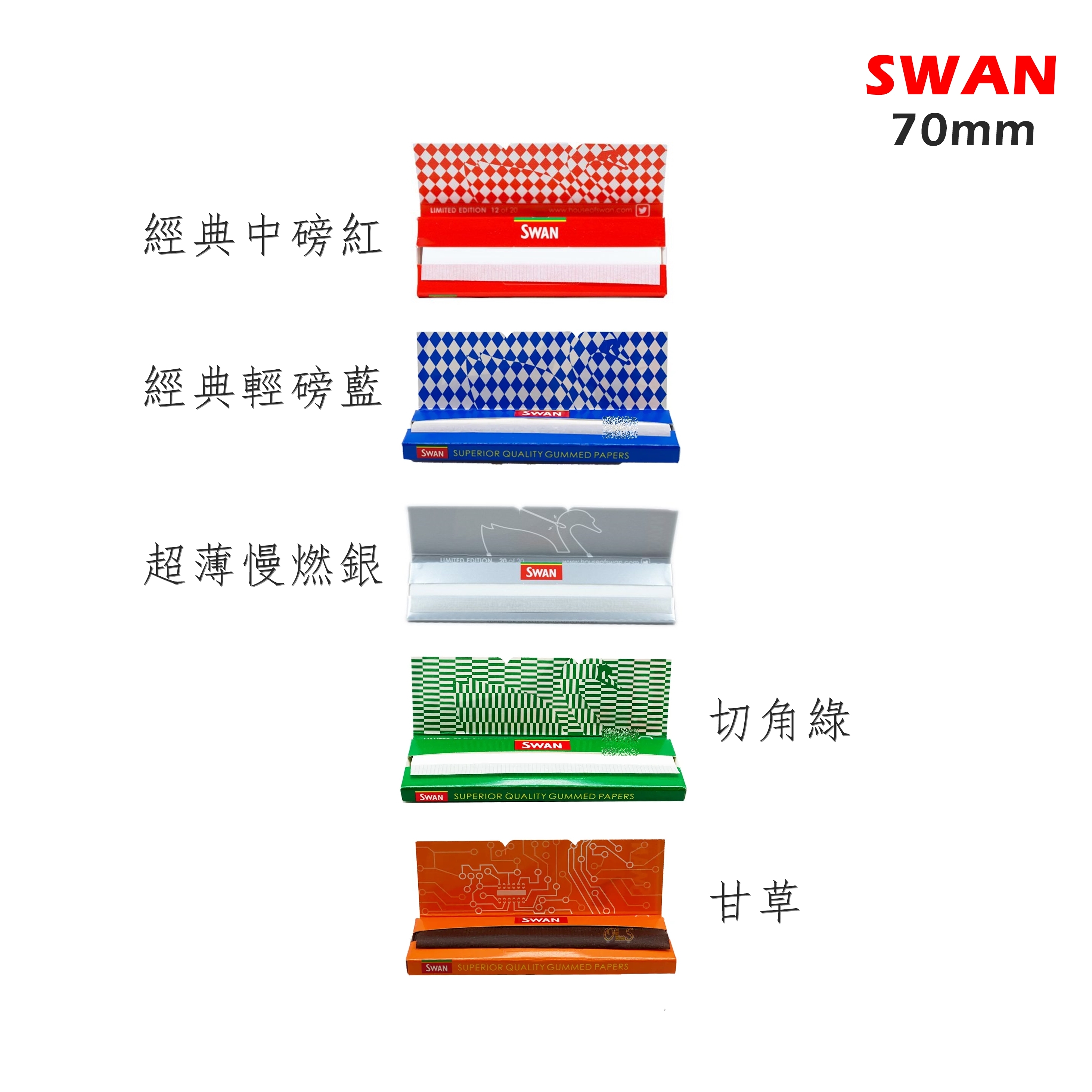 【SWAN】英國原裝進口、70mm、手捲煙專用捲紙