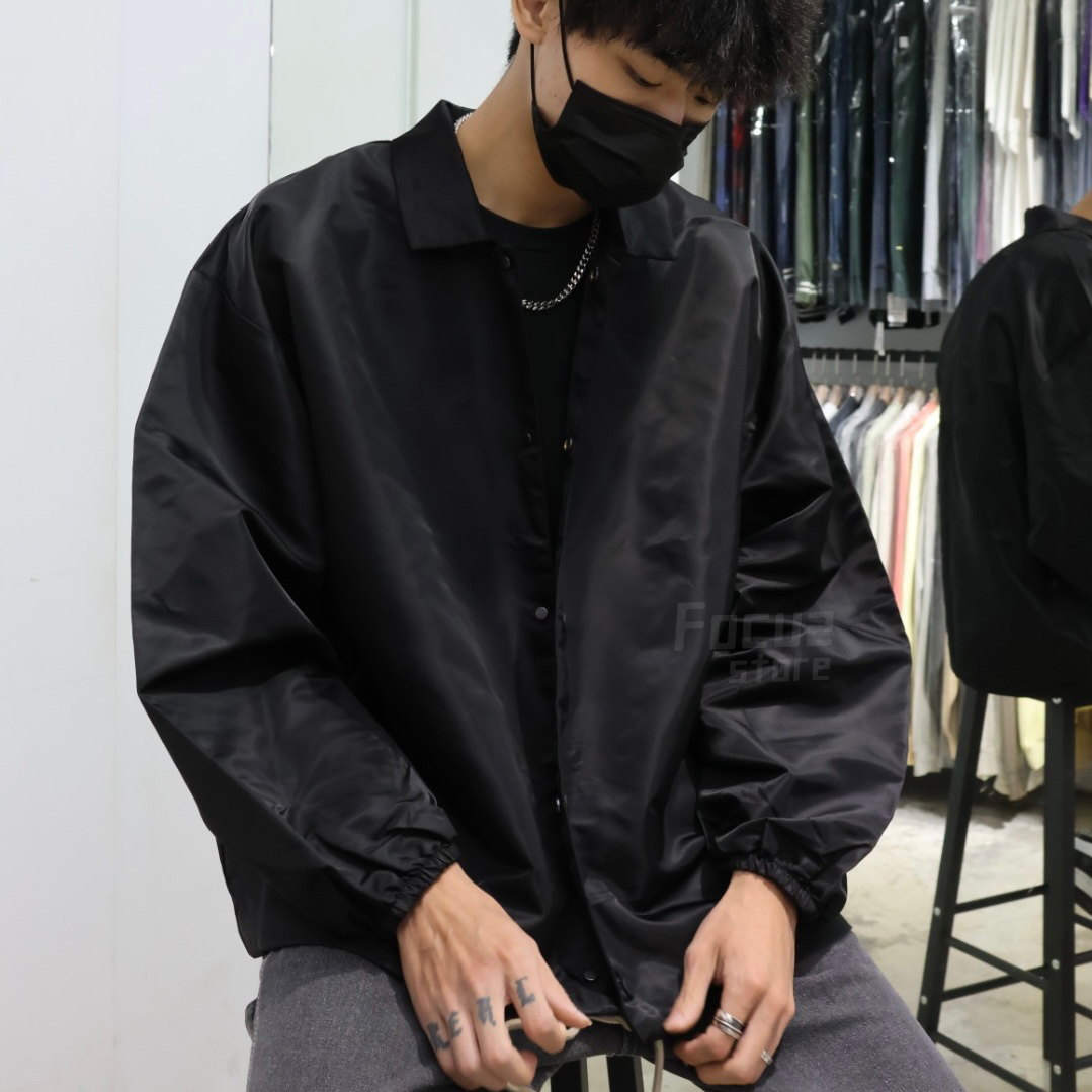 【Focus Store】現貨秒發 Fear of God Essentials the black collection COACH JACKET "Jet  Black" 教練外套