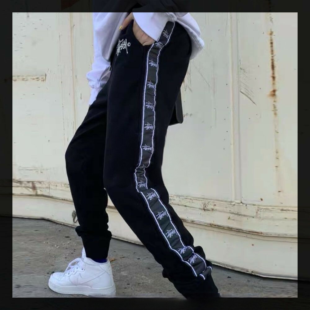 萬年不敗經典款stussy 復古串標休閒長褲 棉質彈力 束腳褲Stussy 串標長褲