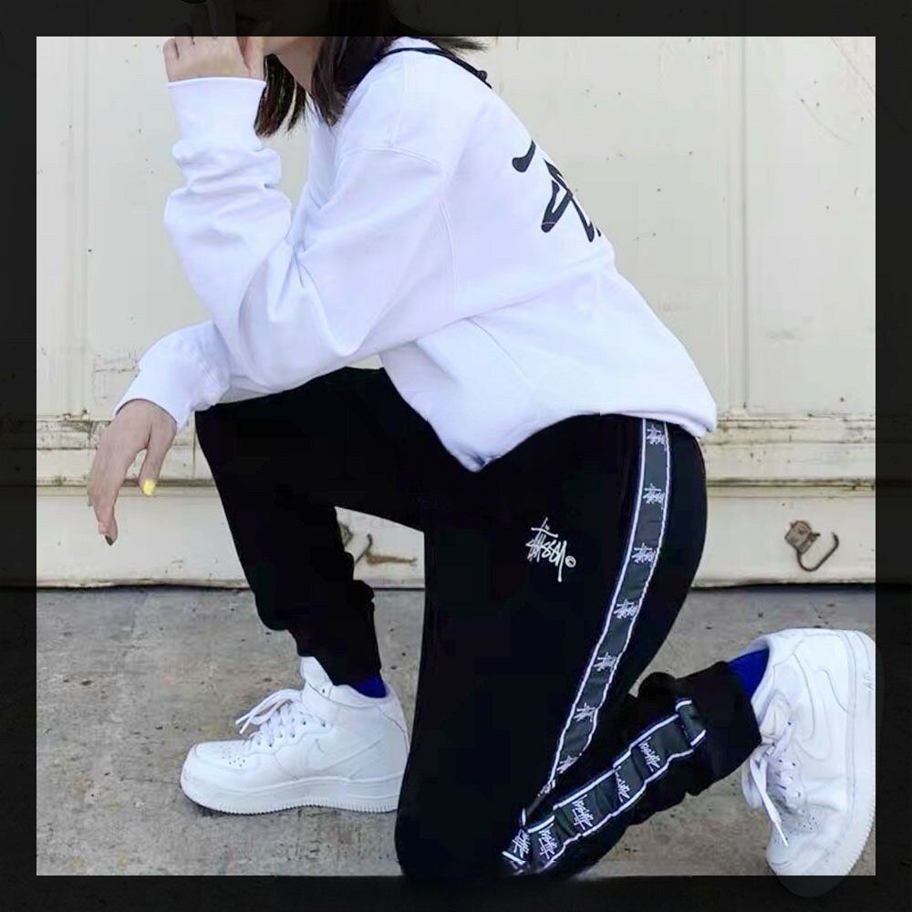 萬年不敗經典款stussy 復古串標休閒長褲 棉質彈力 束腳褲Stussy 串標長褲