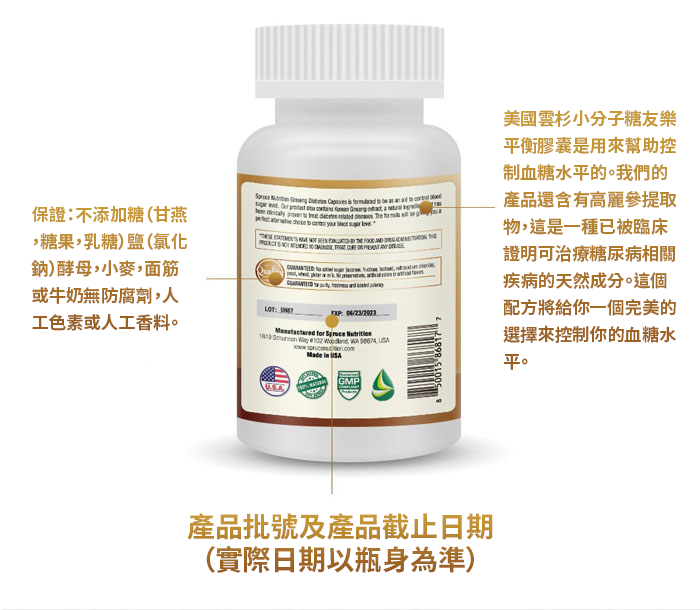 【 Spruce Nutrition 】高麗蔘 糖友樂｜30 粒裝（美國原裝行貨）