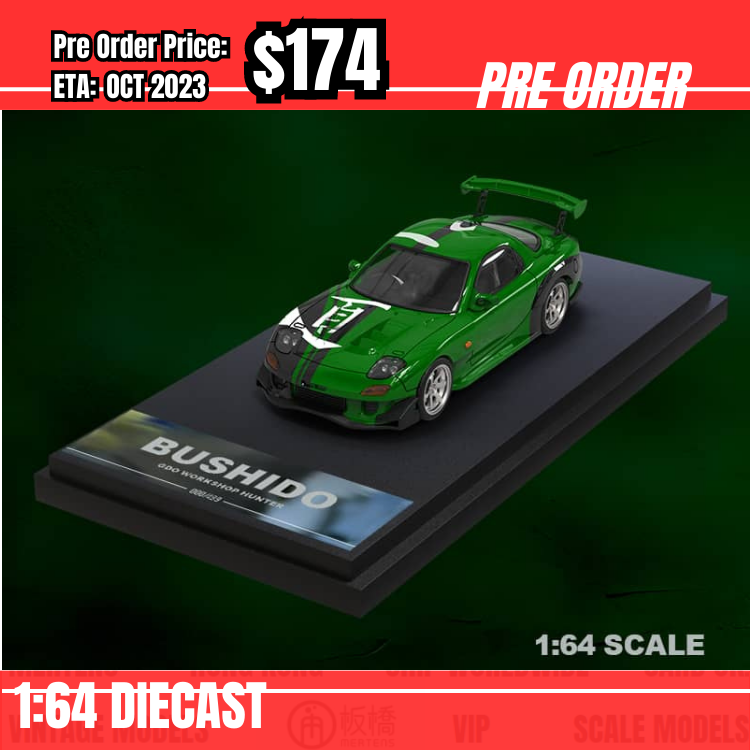 PO-$174 * Time Micro * 1:64 RX-7 FD3S RE Amemiya Kenji Green [26/07]