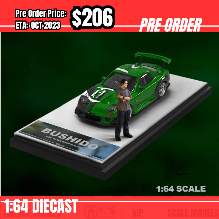 PO-$206 * Time Micro * 1:64 RX-7 FD3S RE Amemiya Kenji Green w/ figure [26/07]