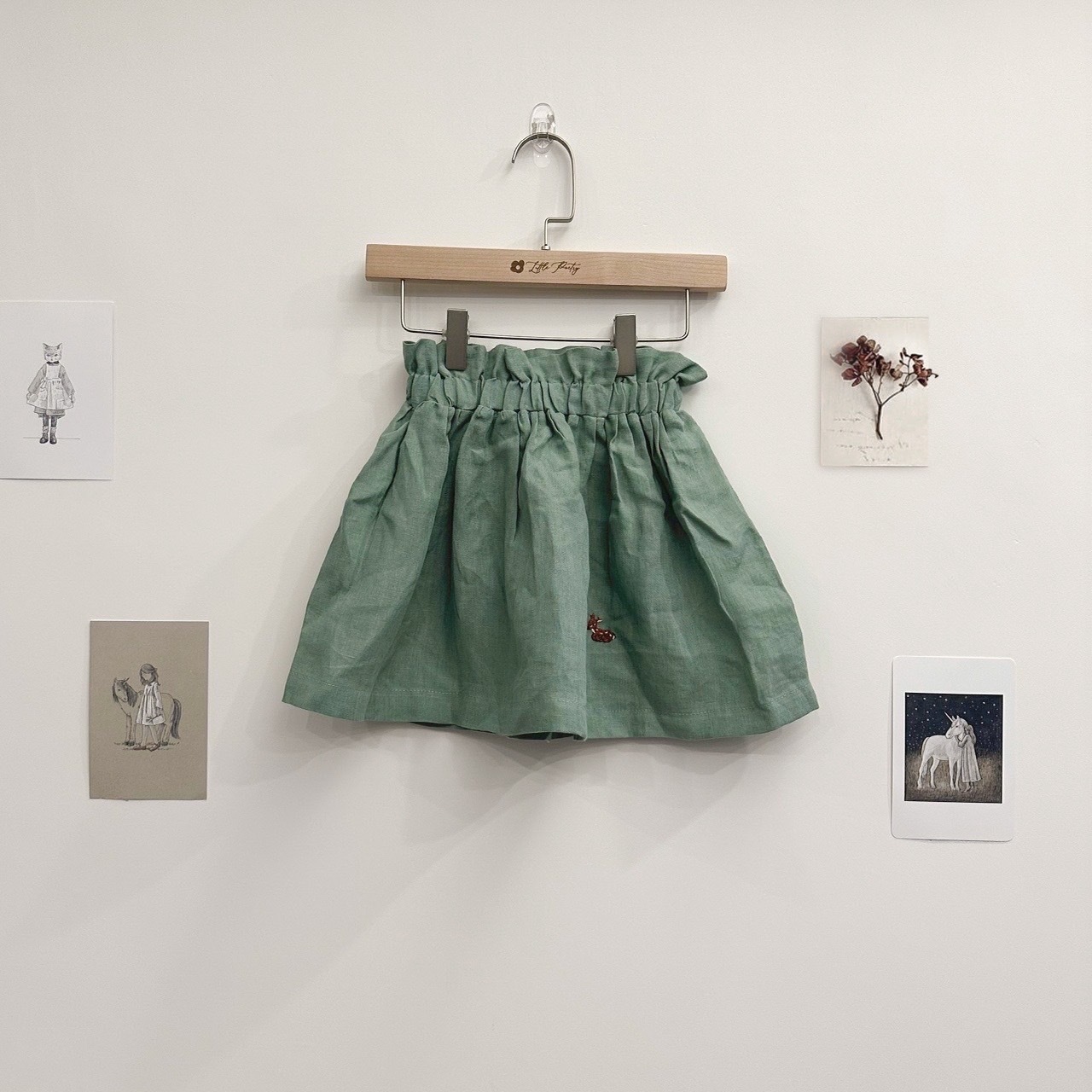 All The Beautiful Linen - (現貨) Midi Skirt 高腰及膝裙 Mint