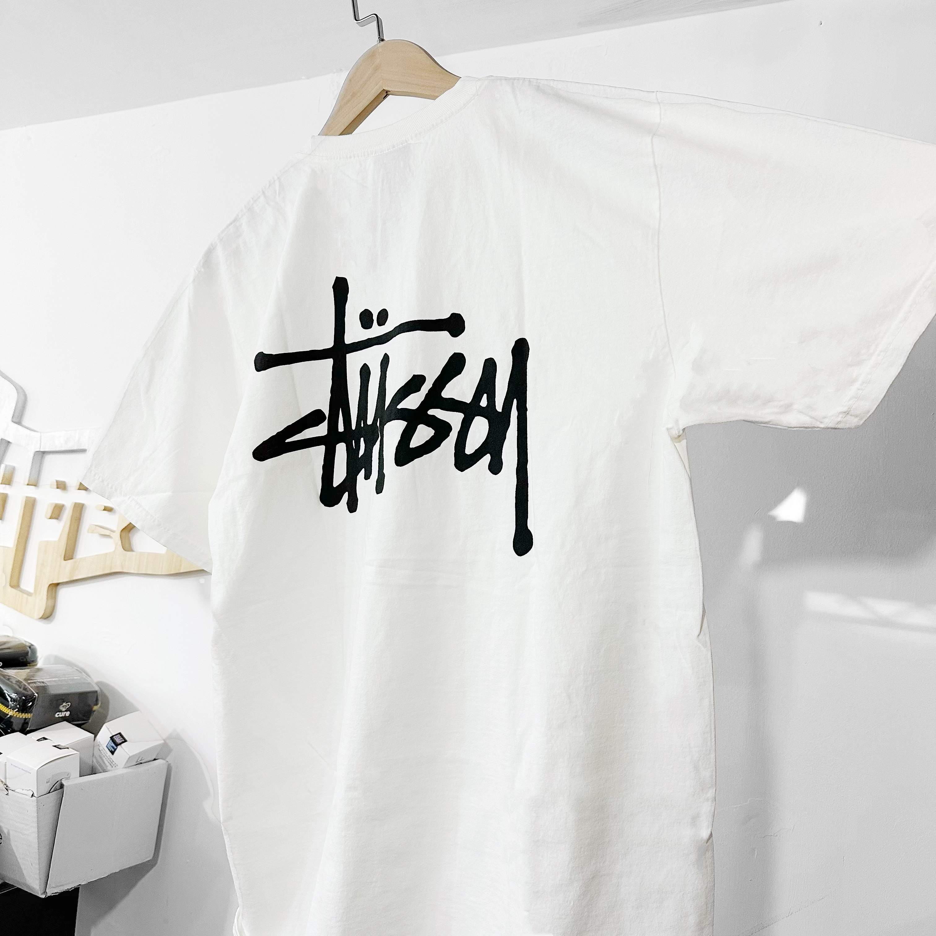 STÜSSY BASIC  PIGMENT DYED TEE  NATURAL奶白