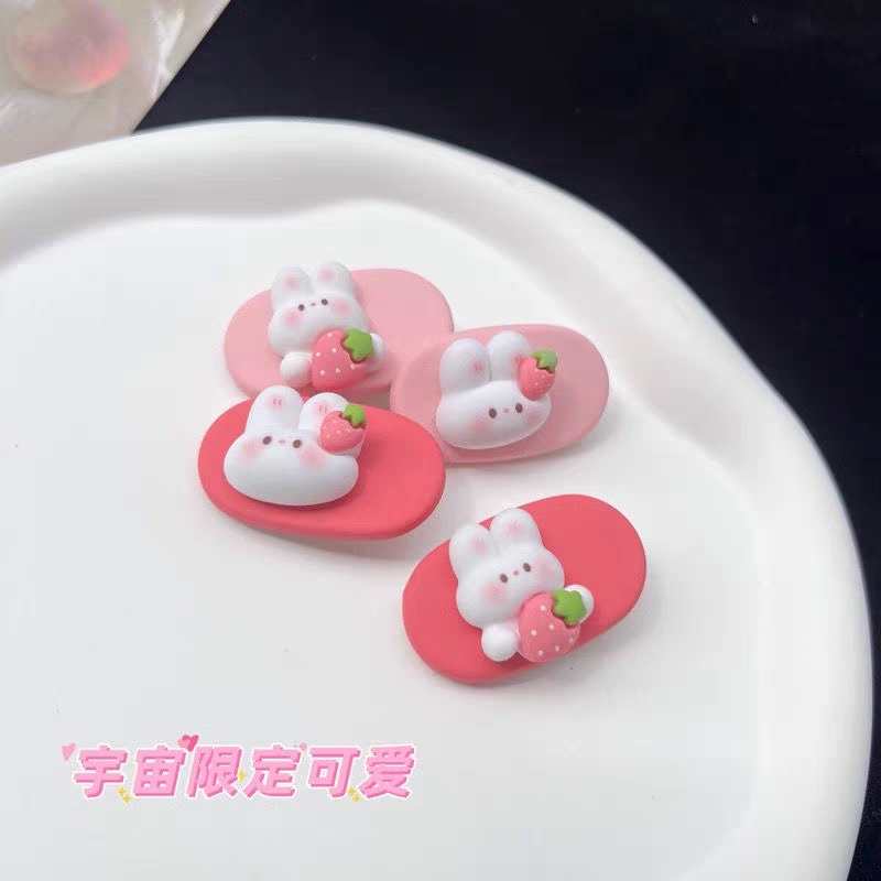 【4 for RM10】Cute Pink Strawberry Bunny Hair Clip