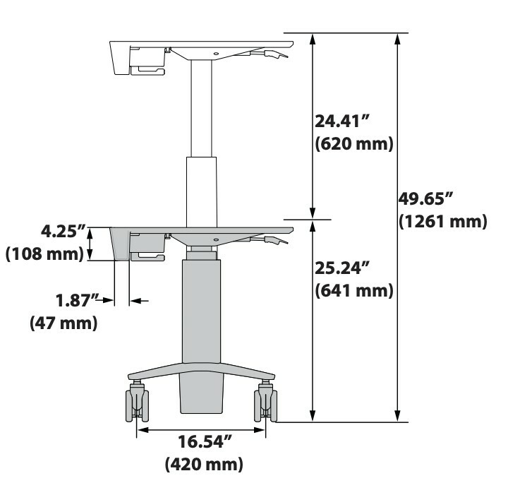 CareFit™輕巧型筆電移動推車