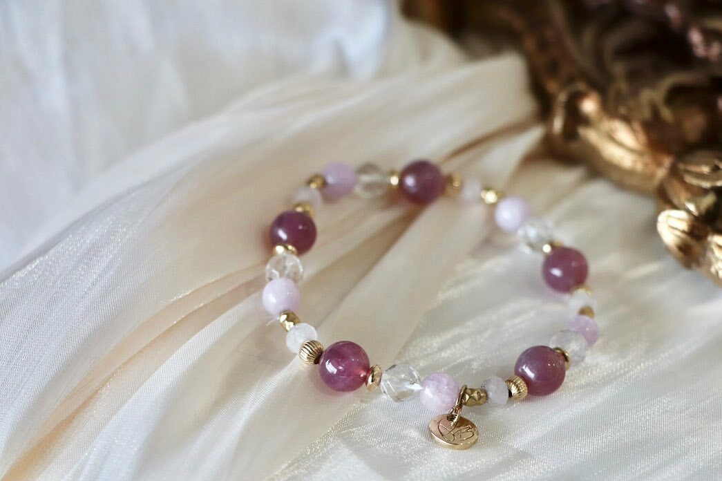 ☽◌*愛蘿斯的靶心／紫馬粉．紫鋰輝．白水晶