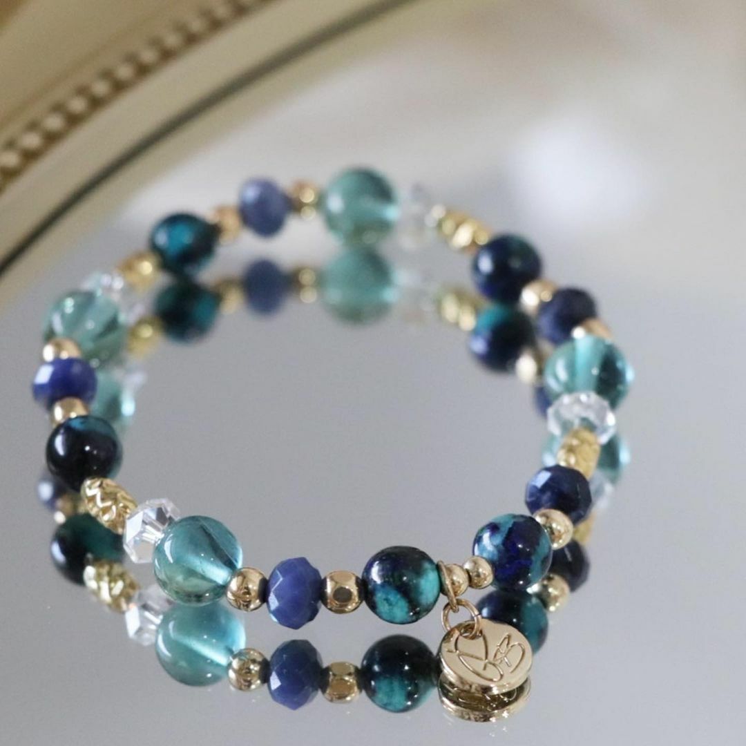 ☽◌*雀月／硅孔雀．藍螢石．蘇打石