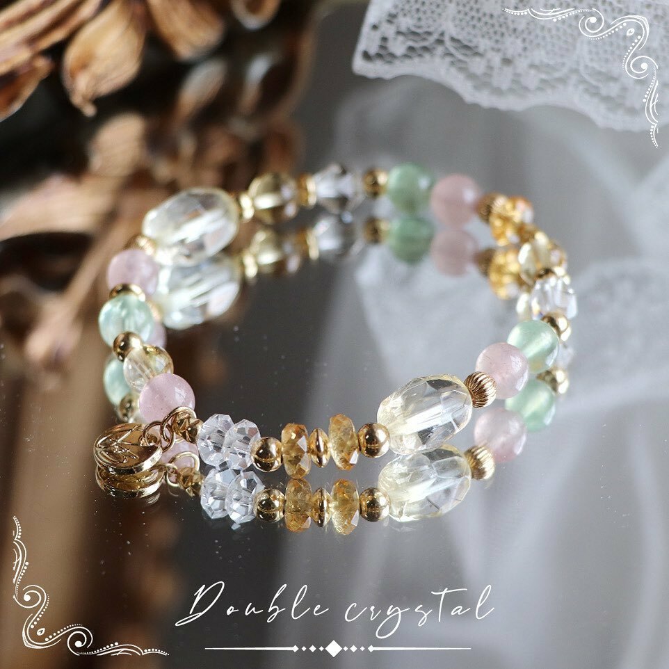 ☽◌*漫漫花癮-花的序曲系列／粉水晶．葡萄石．黃水晶