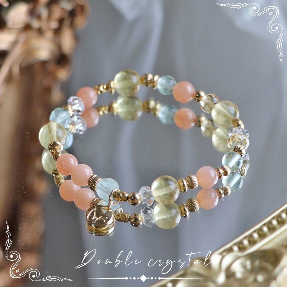 ☽◌*碎冰秘境／黃螢石．橙月光．綠螢石小方糖