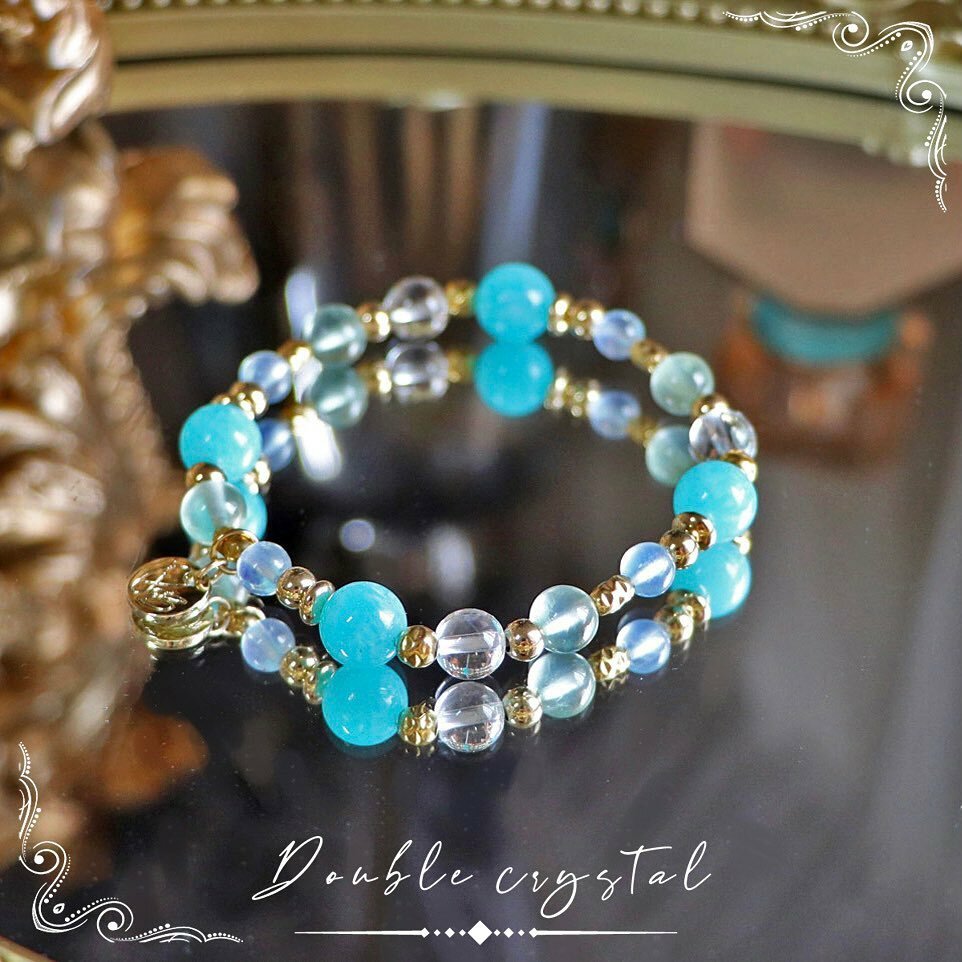 ☽◌*海鹽／高品天河石．淺海藍寶．葡萄石