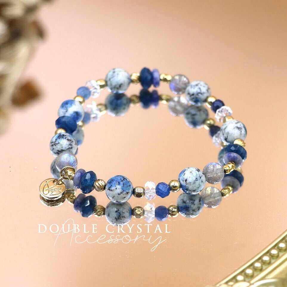 ☽◌*遺落高峰的祝福／K2 BLUE．拉長石．藍點石．藍磷灰