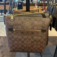 [S] COACH C1554 SIGNATURE ROWAN FILE BAG,IM/BROWN/BLACK, 195031188602 (SCO313)