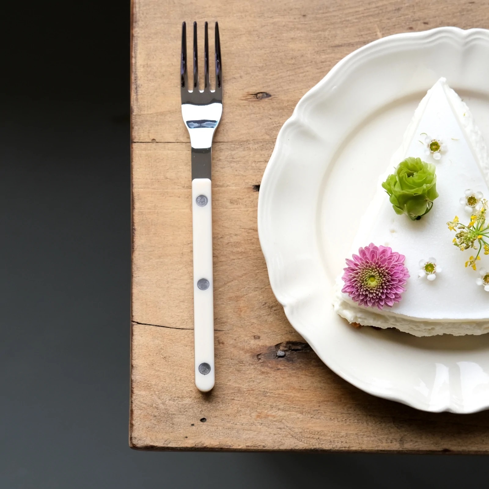 SABRE | Bistrot 復古酒館鈕扣系列 | 點心/蛋糕叉 | 亮面 | 象牙色