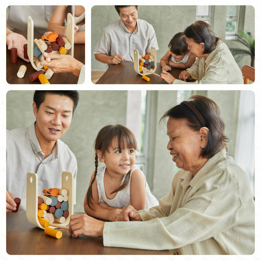 每個玩家使用木棍，輪流推出一根圓木，同時防止海狸摔倒。成功從海狸巢中取出木材且不讓海狸翻滾的玩家則赢得遊戲！