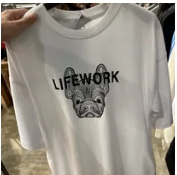 [S] LIFEWORK RADOK FACE LATTERING SHORT SLEEVE T-SHIRT,WHITE, LW235TS995-1-00 [FINAL SALE] (SLW233)