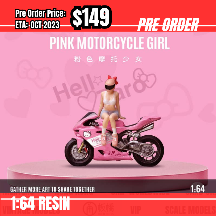 PO-$149 * Moreart * 1:64 Pink Motorcycle Girl Figure [27/07]