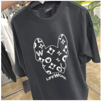 [S] LIFEWORK LOGO SHORT SLEEVE COTTON TEE,BLACK, LW232TS121-3-40 [FINAL SALE] (SLW238)