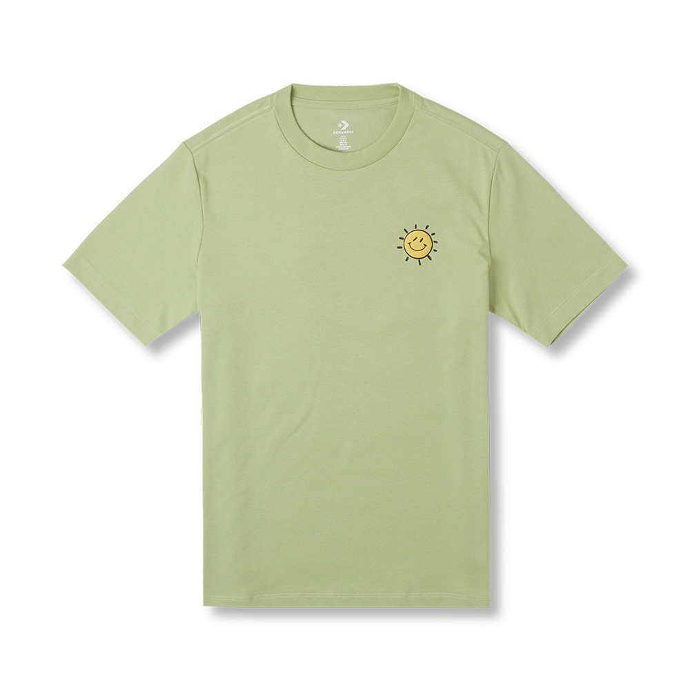 Converse 女 綠 塗鴉 百搭 舒適 休閒 運動 短袖 10026172-A02