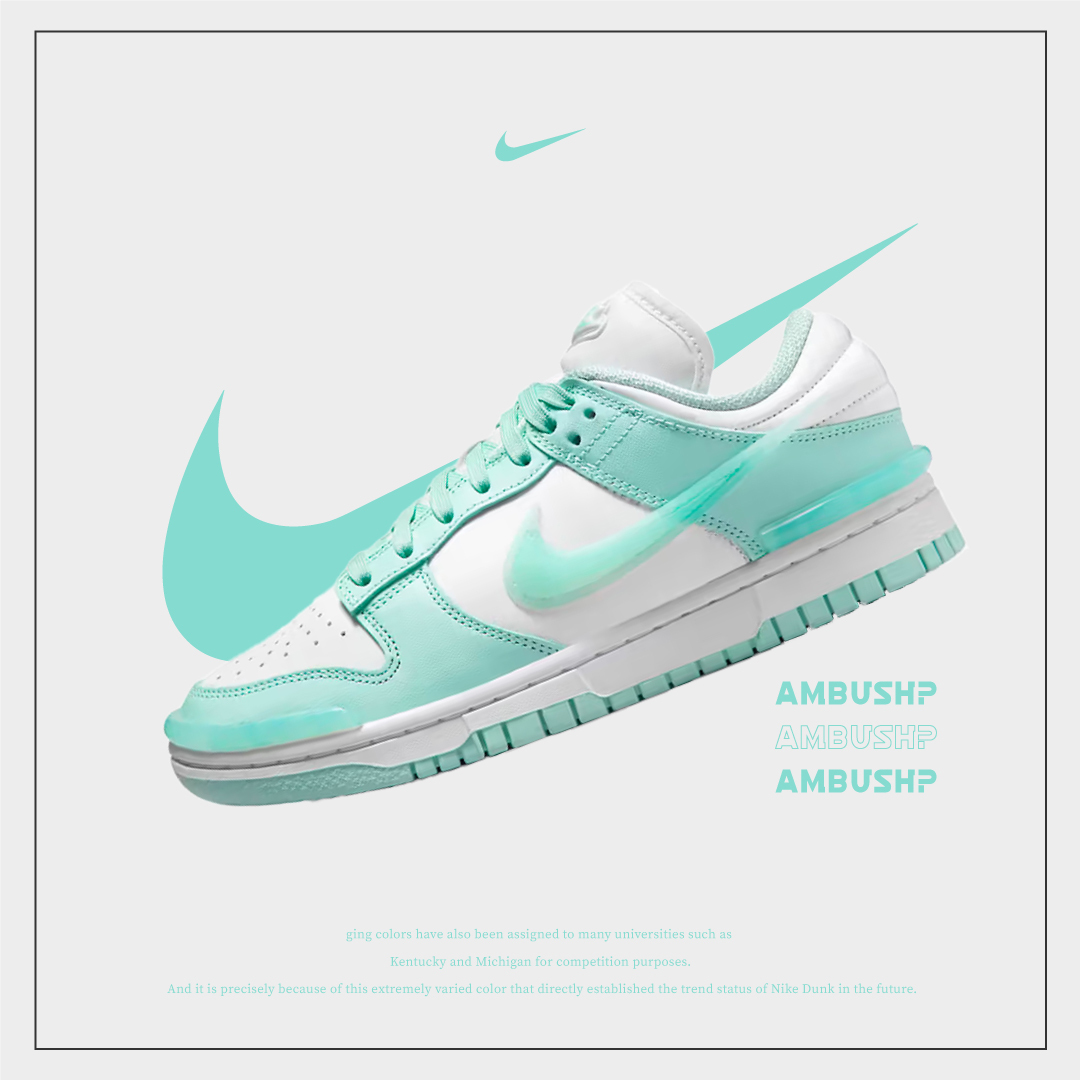 NIKE DUNK LOW TWIST 飛勾薄荷綠 小AMBUSH 白綠 DZ2794-101