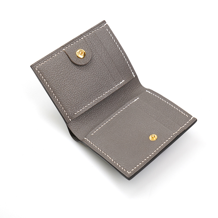 Mini Wallet 【 Smoky Dark Grey 】Italian Goatskin Wallet