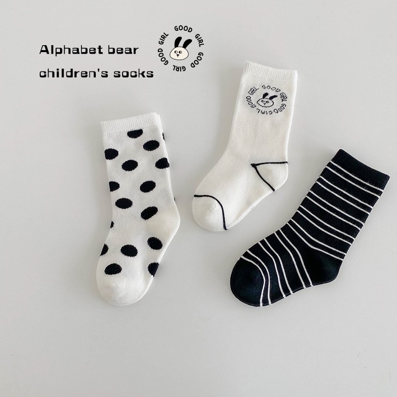 黑白狗狗條紋襪