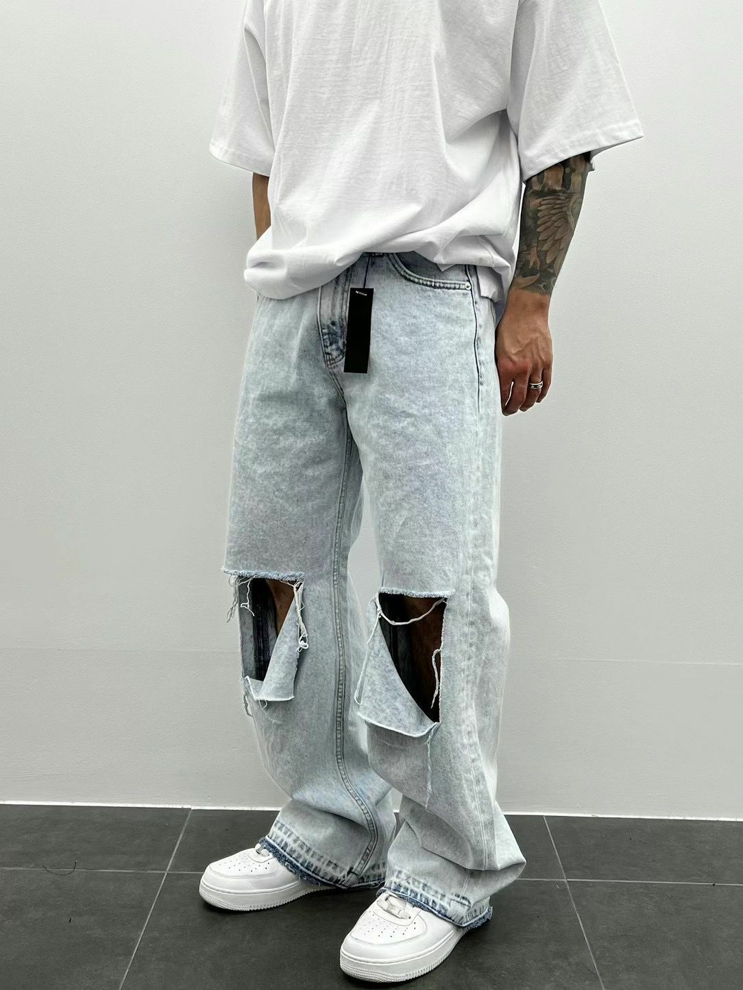 破洞鬆身牛仔褲 LIL-006J