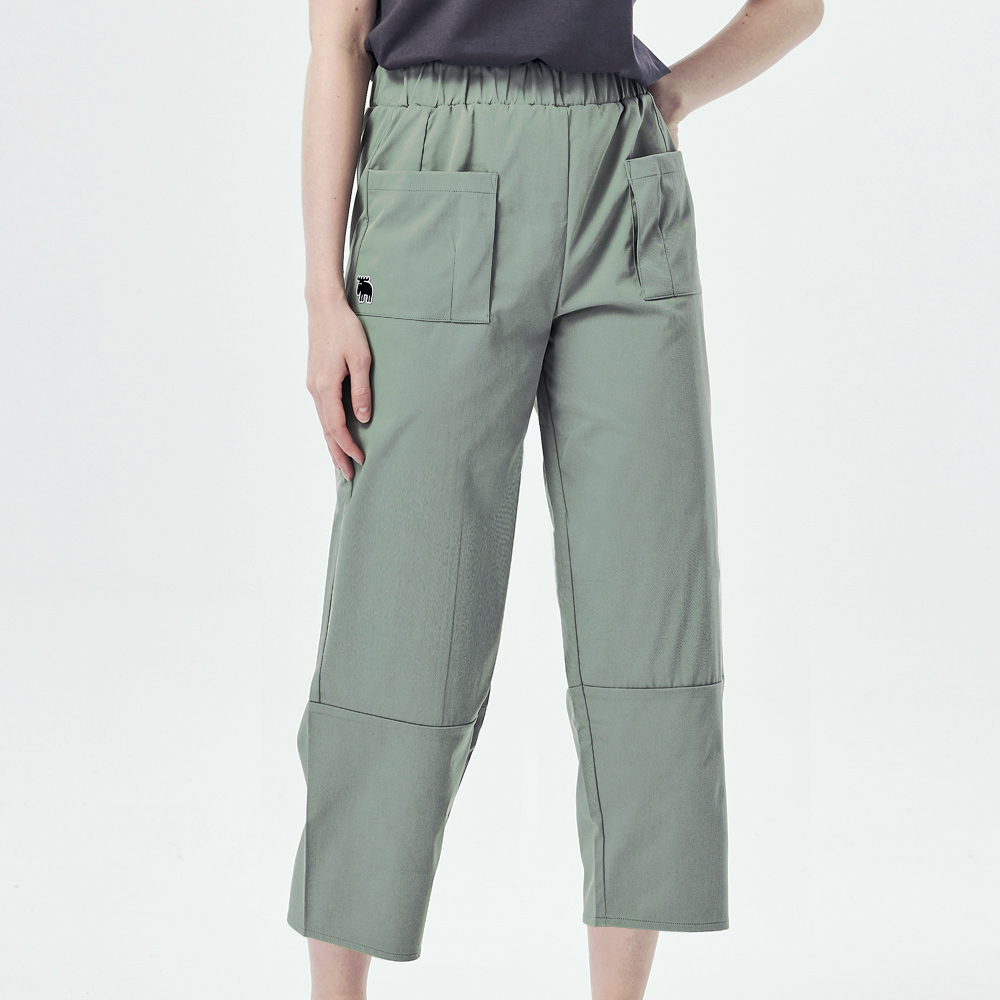 moz Swedish moose 100% cotton slim elastic pants-green