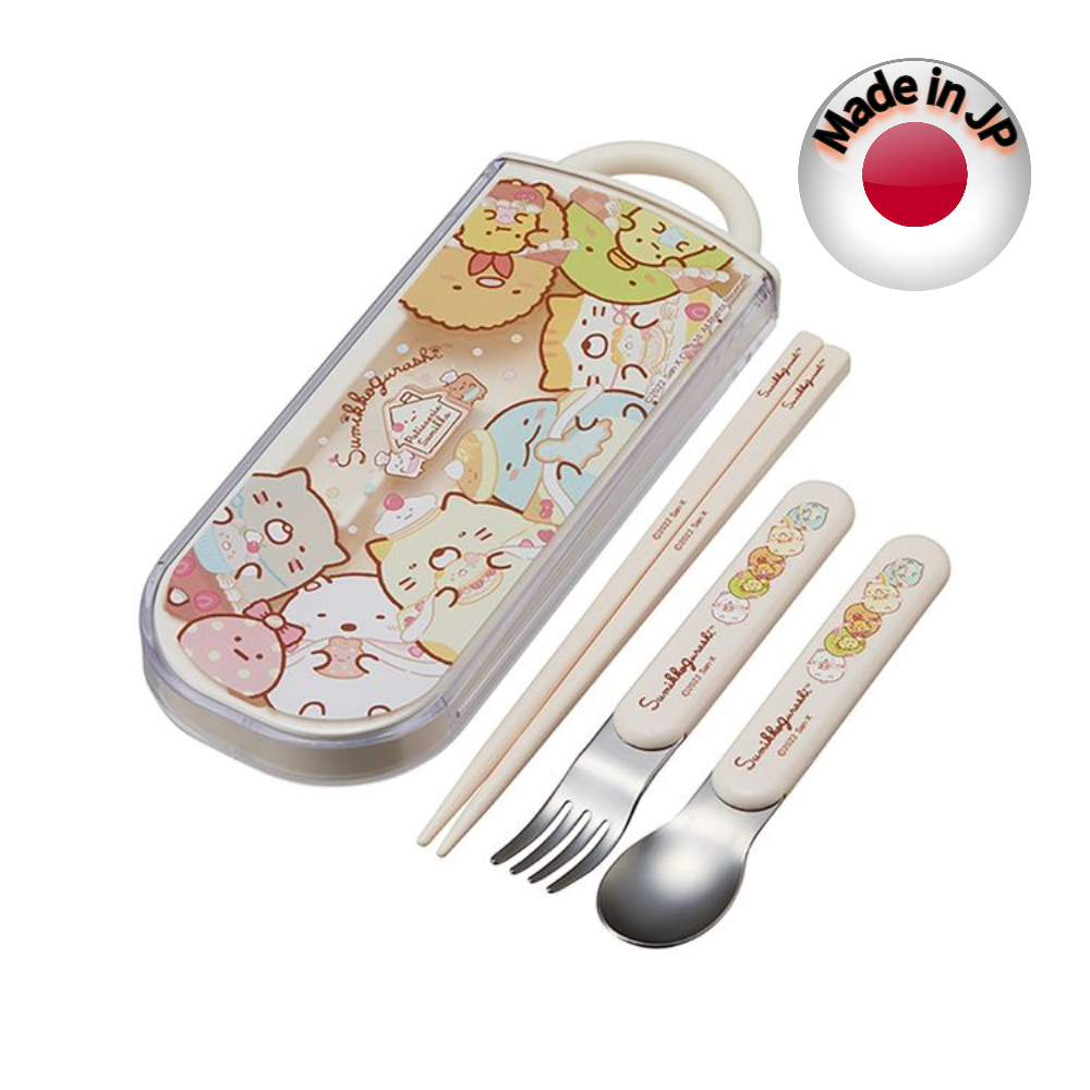 Skater  Silver Ion Antibacterial Chopsticks with Storage Box Children's Tableware Set-Made in Japan