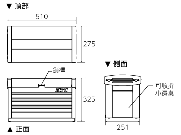 KTC 66件 3分工具 高階三抽工具箱 (含上掀收納)